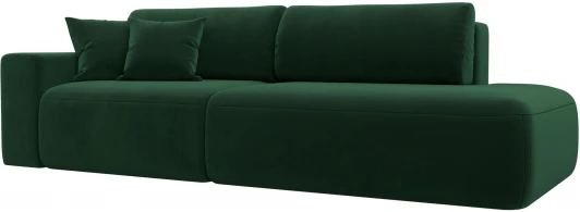121342L Диван прямой Лига-036 НПБ Модерн подлокотник слева (Зеленый/Велюр) Лига Диванов арт.121342L