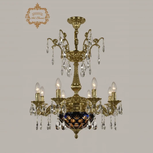 31.19.8.CK125SP.250SP.G.Sp.Amber.Blue.1E Подвесная люстра Art Classic 31.19 31.19.8.CK125SP.250SP.G.Sp.Amber.Blue.1E