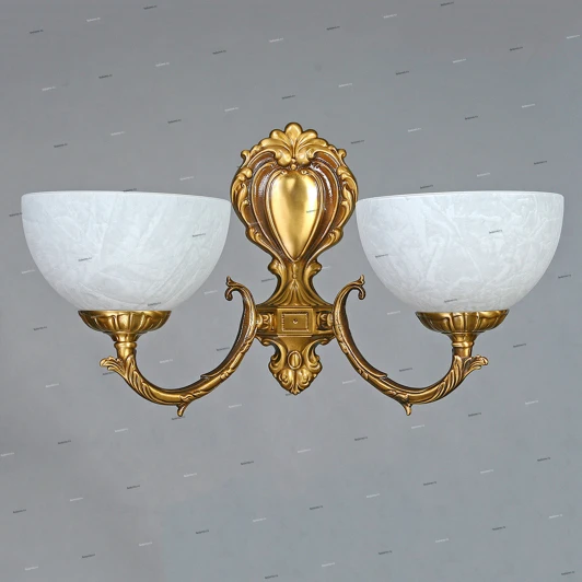 02140/2 AB Бра Ambiente by Brizzi Seville, 2 плафона, бронза с белым