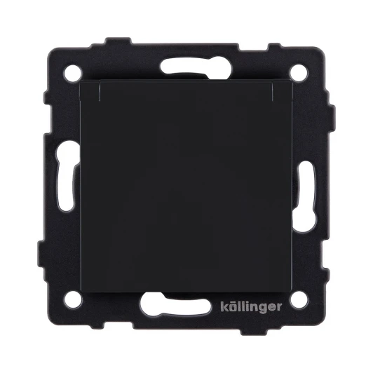 REA-006BM Розетка штепсельная SCHUKO 16A/250 В с крышкой, черный матовый Kollinger REA-006BM для Aspekt, Eleganz, Reflex