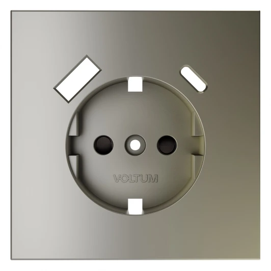VLS001004 Накладка для розетки с заземлением и защитными шторками, с USB A+C Voltum S70 VLS001004 (шелк)