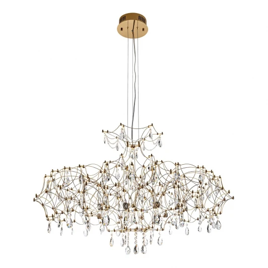 ML.7815.1050P GD Подвесная люстра светодиодная хрустальная с пультом с регулировкой цветовой температуры Modelux MODELUX ML.7815.1050P GD