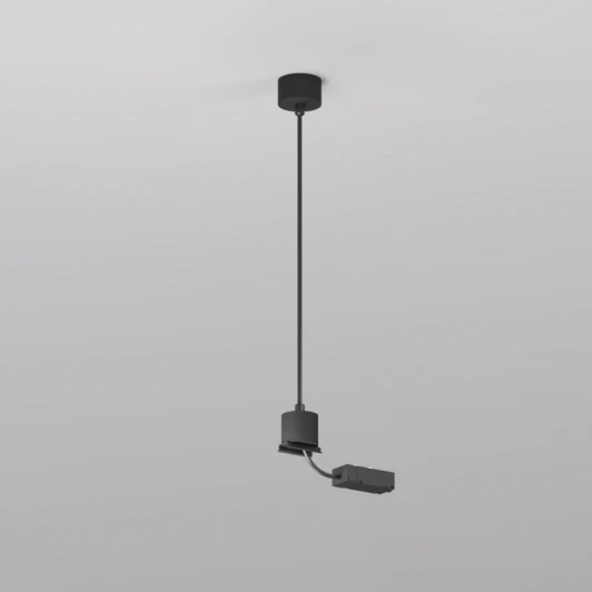 TR2124-BK Подвод питания для подвесного монтажа трека Denkirs Smart Base TR2124-BK АС 220V, 5м, черный, алюминий