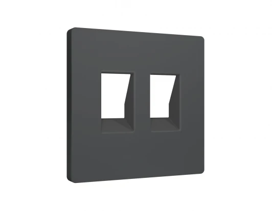 AP9121 Лицевая панель для Ethernet RJ-45/телефонной RJ-11 двойной розетки (графит мягкое касание) Ambrella Volt QUANT AP9121