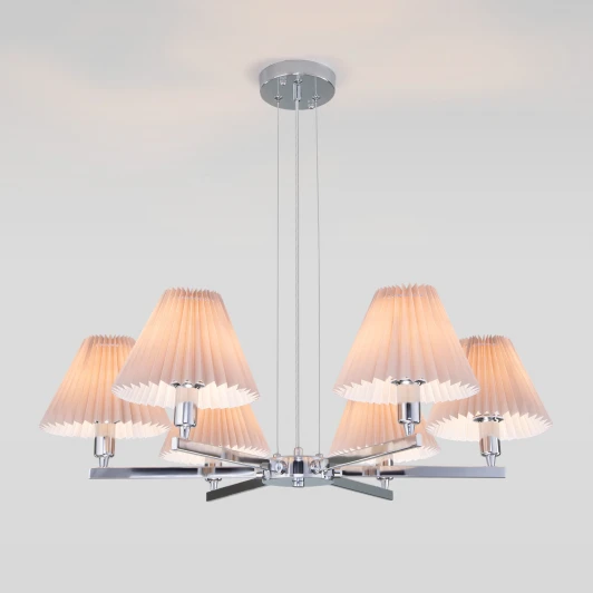 60136/6 хром/серый Умная подвесная люстра Eurosvet Peony 60136/6 хром/серый (220V)