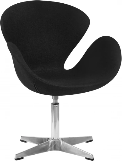 69A-LMO SWAN, цвет сиденья черный (AF9), алюминиевое основание Кресло дизайнерское SWAN (черная ткань AF9)