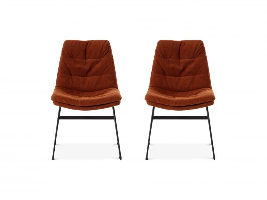 967525 Комплект стульев Vitra 2 шт. ОГОГО Обстановочка! 967525 (Вельвет/Черный,Терракотовый)