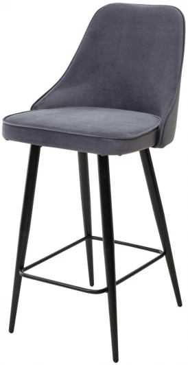461MC03834 Полубарный стул M-City NEPAL-PB СЕРЫЙ #27, велюр/ черный каркас (H=68cm)