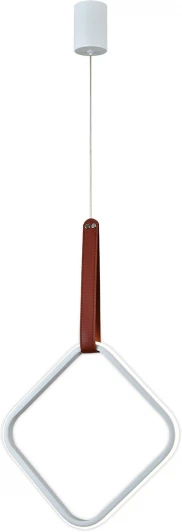 10296/1LED White Подвесной светодиодный светильник Escada Alliance 10296/1LED White 34Вт, кожа/металл/силикон, белый (220V, на проводе)