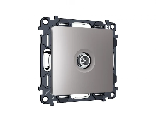 MA513005 Комплект механизма ТВ-розетки оконечной экранированной встраиваемый (сталь матовый) Ambrella Volt QUANT MA513005