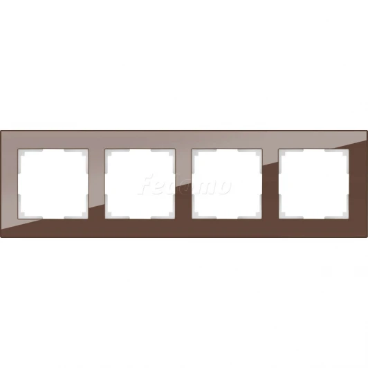 WL01-Frame-04 Рамка на 4 поста Werkel Favorit, мокко