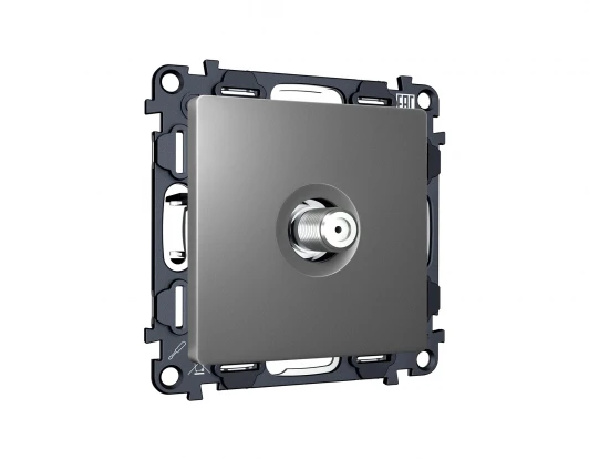 MA663050 Комплект механизма ТВ-розетки SAT встраиваемый (антрацит серый) Ambrella Volt QUANT MA663050