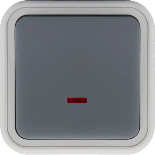 DIP30640 Переключатель 1-клавишный накладной с подсветкой, цвет серый IP55 Donel W55 DIP30640