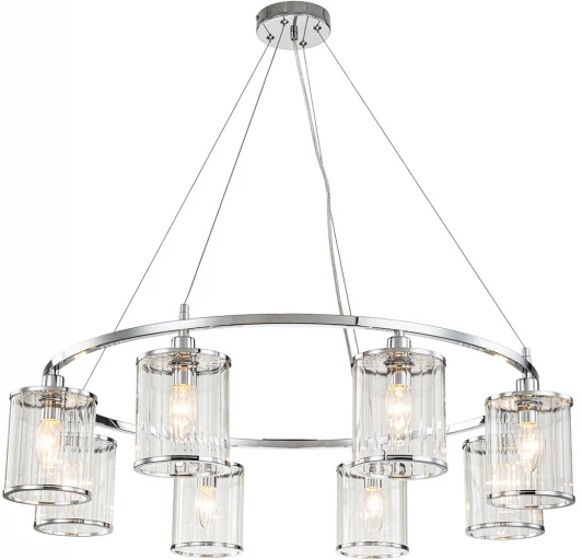 V000408 Подвесная люстра 13022/8P Chrome Indigo Dante V000408 (220V, на тросе, круглые)