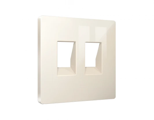 AP3121 Лицевая панель для Ethernet RJ-45/телефонной RJ-11 двойной розетки (бежевый глянец) Ambrella Volt QUANT AP3121