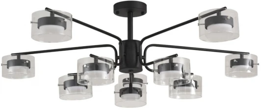 8349/10C Потолочная люстра на штанге Lumion Natalina 8349/10C черный/прозрачный, металл/стекло LED GX53 10*7W 220V