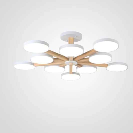 Turna-B01 Потолочная люстра Wi-Fi на штанге Turna L10 White By ImperiumLoft Turna-B01 (LED, 220V, голосовое управление, умный дом - Алиса)