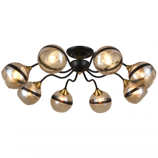 MD.3595-8-S COFFEE+FGD Потолочная люстра Imex MD.3595-8-S BK+FGD
