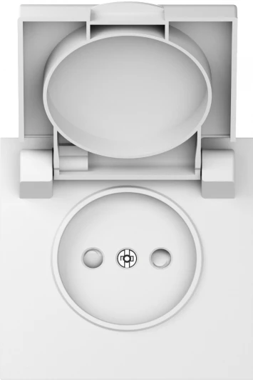 DS43433 Накладка для розетки без заземления, с крышкой, 16A 250 В~, матовый белый IP44 Donel S08 DS43433