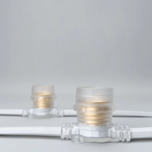 BL10m/10L-8-P Белт-Лайт 10м, Провод Белый Каучук, Шаг 100 см, 10 Прозрачных Патронов, IP65 Laitcom BL10m/10L-8-P