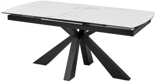 DECDF188THGSTATBLCK Обеденный стол M-City ROVIGO 170 HIGH GLOSS STATUARIO Белый мрамор глянцевый, керамика/ черный каркас