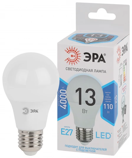 LED A60-13W-840-E27 Лампочка светодиодная E27 13W ЭРА LED A60-13W-840-E27