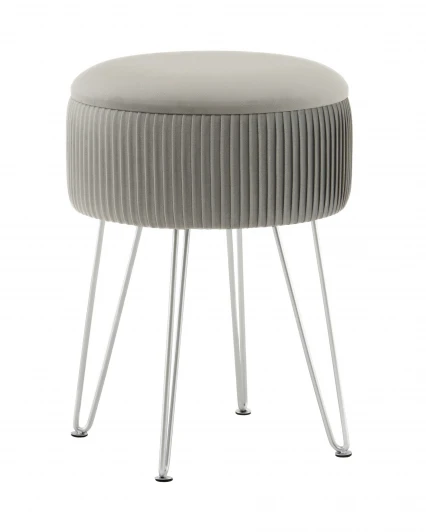 УТ000041380 Пуф Астор серебристый серебряные ножки Stool Group арт.УТ000041380
