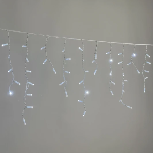 ECO120-8-2W Гирлянда Бахрома 3,1 x 0,5 м белая 220В, 120 LED, провод белый каучук 2,3мм, IP65 Laitcom ECO120-8-2W