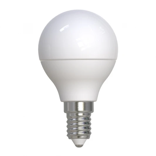 LED-G45-6W/4000K/E14/FR/RA95 PLK01WH Лампа светодиодная, форма «шар», матовая, белый свет 4000K Uniel LED-G45-6W/4000K/E14/FR/RA95 PLK01WH