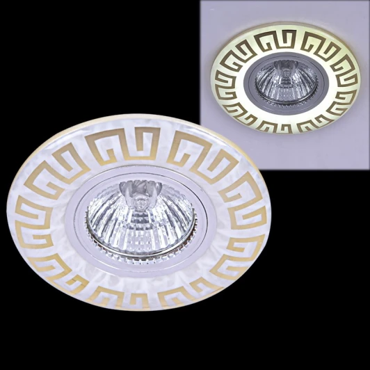 09504-9.0-001MN MR16+LED3W WH/GD Встраиваемый точечный светильник Reluce 09504-9.0-001MN MR16+LED3W WH/GD (220V, круглые)