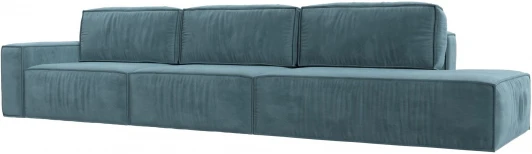 121740L Диван прямой Прага Модерн Лонг подлокотник слева (Бирюзовый/Велюр) Лига Диванов арт.121740L