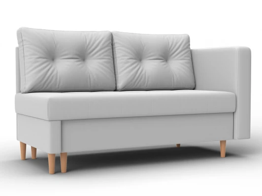 132581 Кушетка Лига-098 (ДВП,ДСП,ЛДСП,Брус,Фанера/Дерево/Экокожа/белый) Лига Диванов 132581