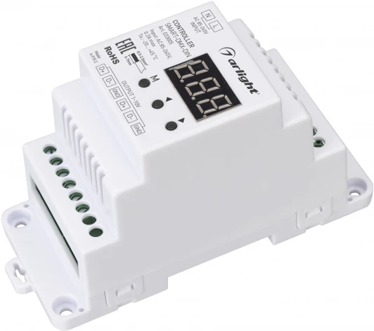 033005 Контроллер SMART-DMX-DIN (230V, 2.4G) (IP20 Пластик) 033005 Arlight