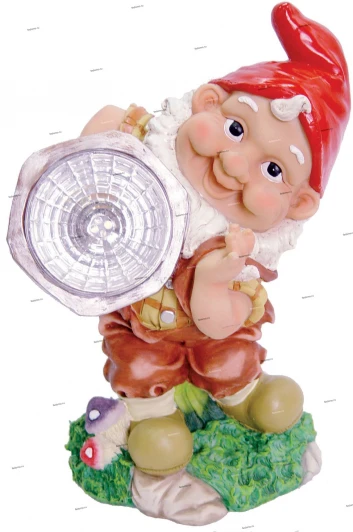 3344 Светильник уличный светодиодный на солнечных батареях Globo solare гном и фонарь