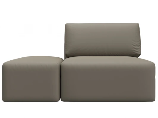 130084 Модули диван и пуф Лига-060 НПБ (ЛДСП,Брус,Фанера/Пластик/Экокожа/Бежевый) Лига Диванов 130084