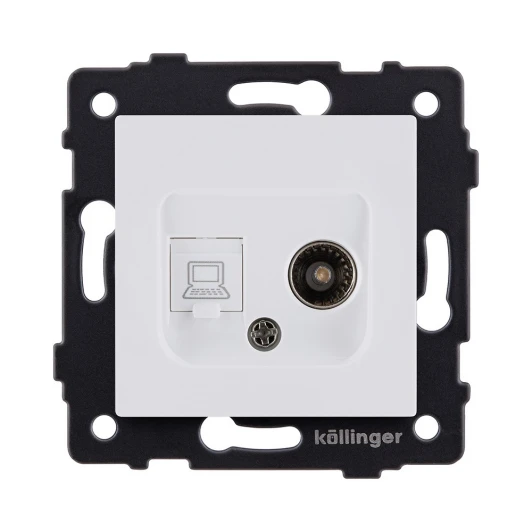 REA-021WM Розетка двойная TV (мама) + RJ45 белый матовый Kollinger REA-021WM для Aspekt, Eleganz, Reflex