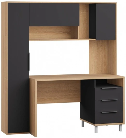 595681 Компьютерный стол Mobi Комфорт 12.95 N дуб сонома /  темно-серый (ЛДСП) арт.595681