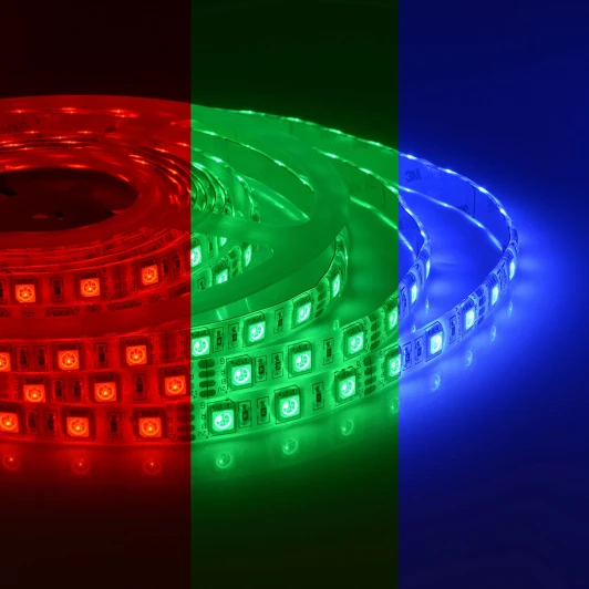 00-12 Светодиодная лента 12В СТ 14,4Вт/м SMD5050 60д/м IP65 ширина подложки 10мм, 5м RGB Apeyron 00-12