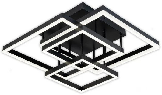 10229/4LED Black Потолочная люстра светодиодная с таймером Escada Union 10229/4LED Black 120Вт, металл/акрил, черный/белый (220V, пульт управления)