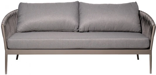 39AR-DIV-3691 SER Диван двухместный "Муза" серый 81,5*190*75см, оплетка "лента" Garda Decor арт.39AR-DIV-3691 SER