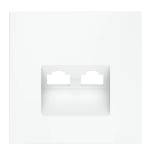VLS001402 Накладка для розетки компьютерной двойной RJ45+RJ45 Voltum S70 VLS001402 (белый матовый)