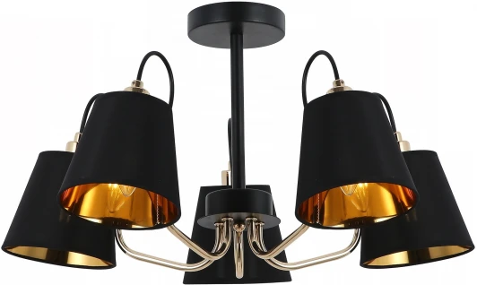 IL6120-5COU-79 BK GD Потолочная люстра на штанге ILLUMICO IL6120-5COU-79 BK GD (220V)