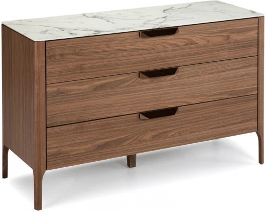 073166 Комод Angel Cerda CP1806 (Коричневый,Медный/ Керамика,Керамика,Сталь,Дерево,Шпон ореха,Стекло,Стекло)