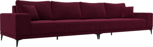 122395 Диван прямой Льюес Лонг (Бордовый/Микровельвет) Лига Диванов арт.122395