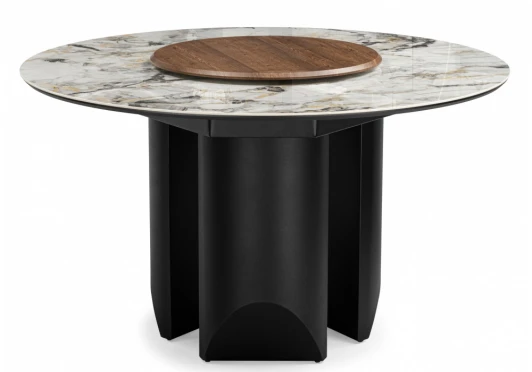 621514 Кухонный стол Woodville Иган 137 орех кантри / arctic ocean / черный