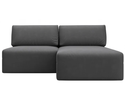 129505 Диван угловой модульный Лига-060 НПБ угол универсальный (ЛДСП,Брус,Фанера/Пластик/Замша/Серый) Лига Диванов 129505