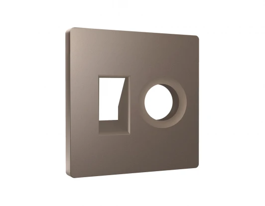 AP6425 Лицевая панель для Ethernet RJ-45/телефонной RJ-11 и ТВ-розетки (темная бронза матовый) Ambrella Volt QUANT AP6425
