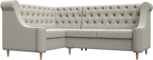 123978L Диван кухонный угловой Бронкс левый угол (Бежевый/Рогожка) Лига Диванов арт.123978L