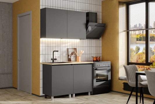 Н14471232 Модульная Кухня Денвер Арника 1,2 м, Графит