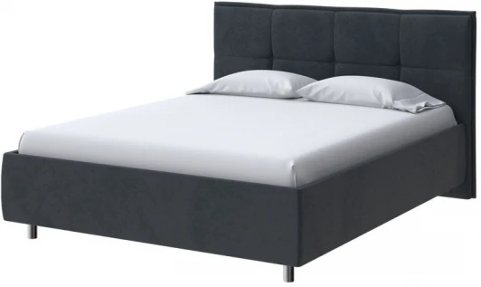 2023440 PROxSON Кровать Lino без основания (Ткань: Велюр Teddy Древесный уголь) 200x200
